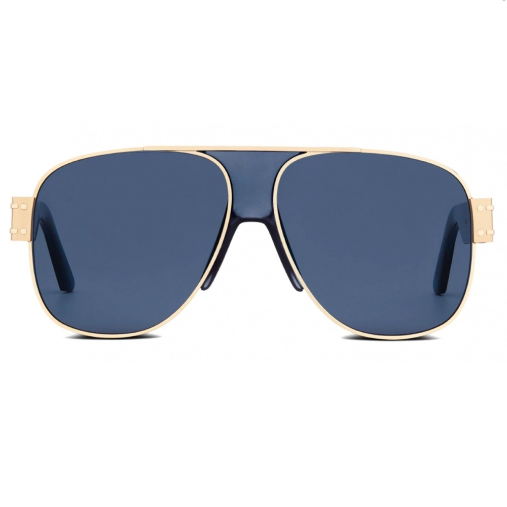 MSRP $610 Christian Dior Aviator Sunglasses Translucent Blue Gold Metal Frame - Picture 3 of 16